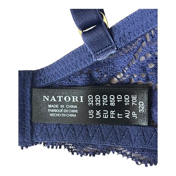 Natori bra 730023 Feathers underwire contour blue size 32D - Picture 6 of 9